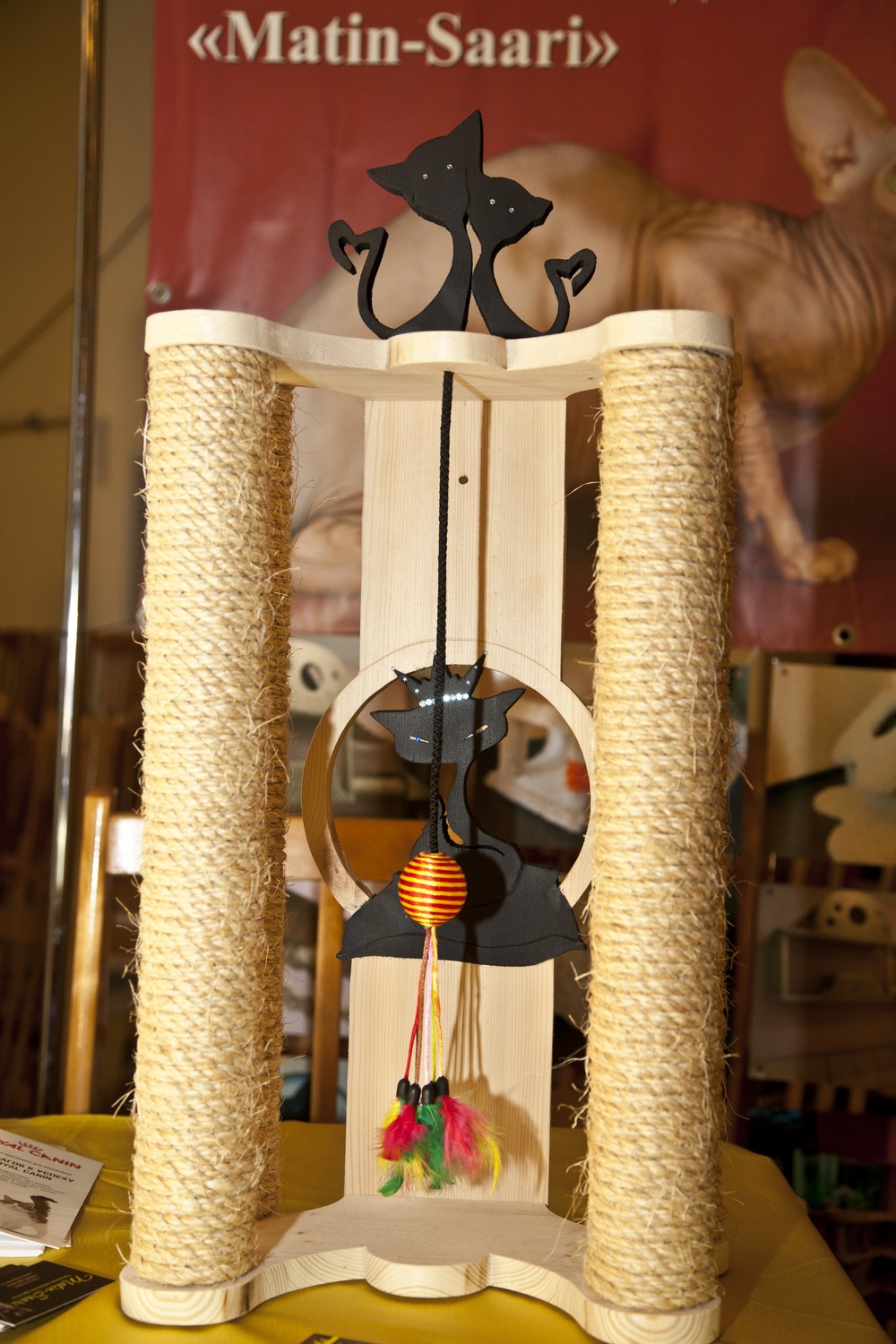 Когтеточка для кошек "Царь-кошка"с четырьмя столбиками(дерево сосна)-от 5500 руб.