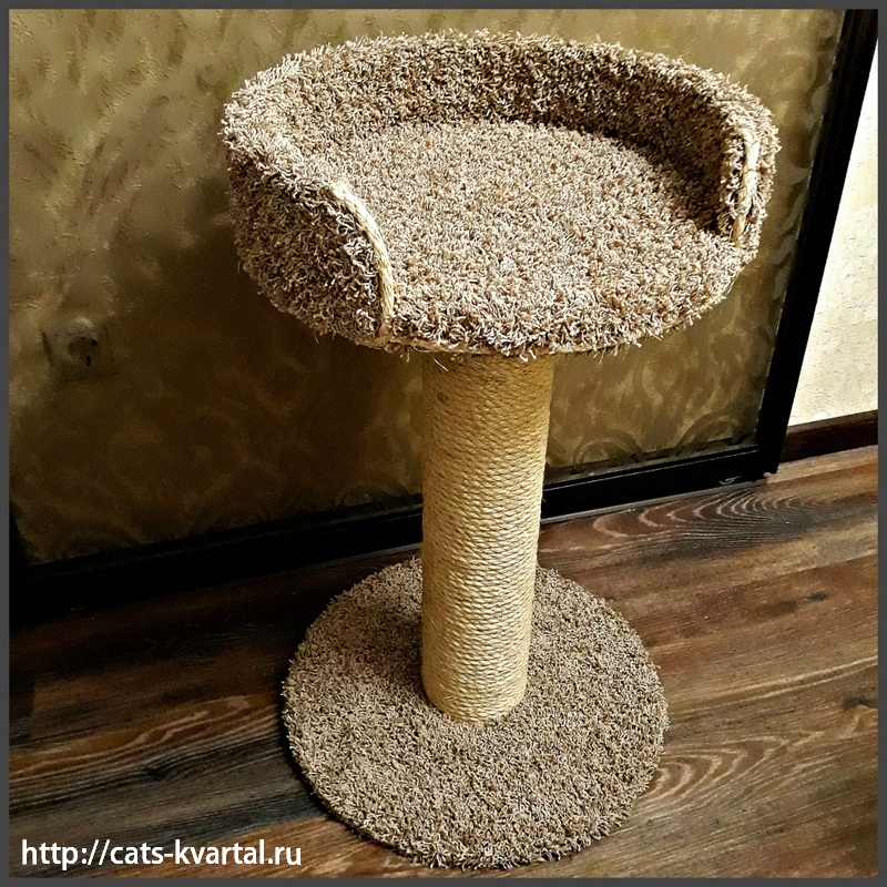 Столбик-когтеточка с лежанкой для кошки №19-от 4800 руб.